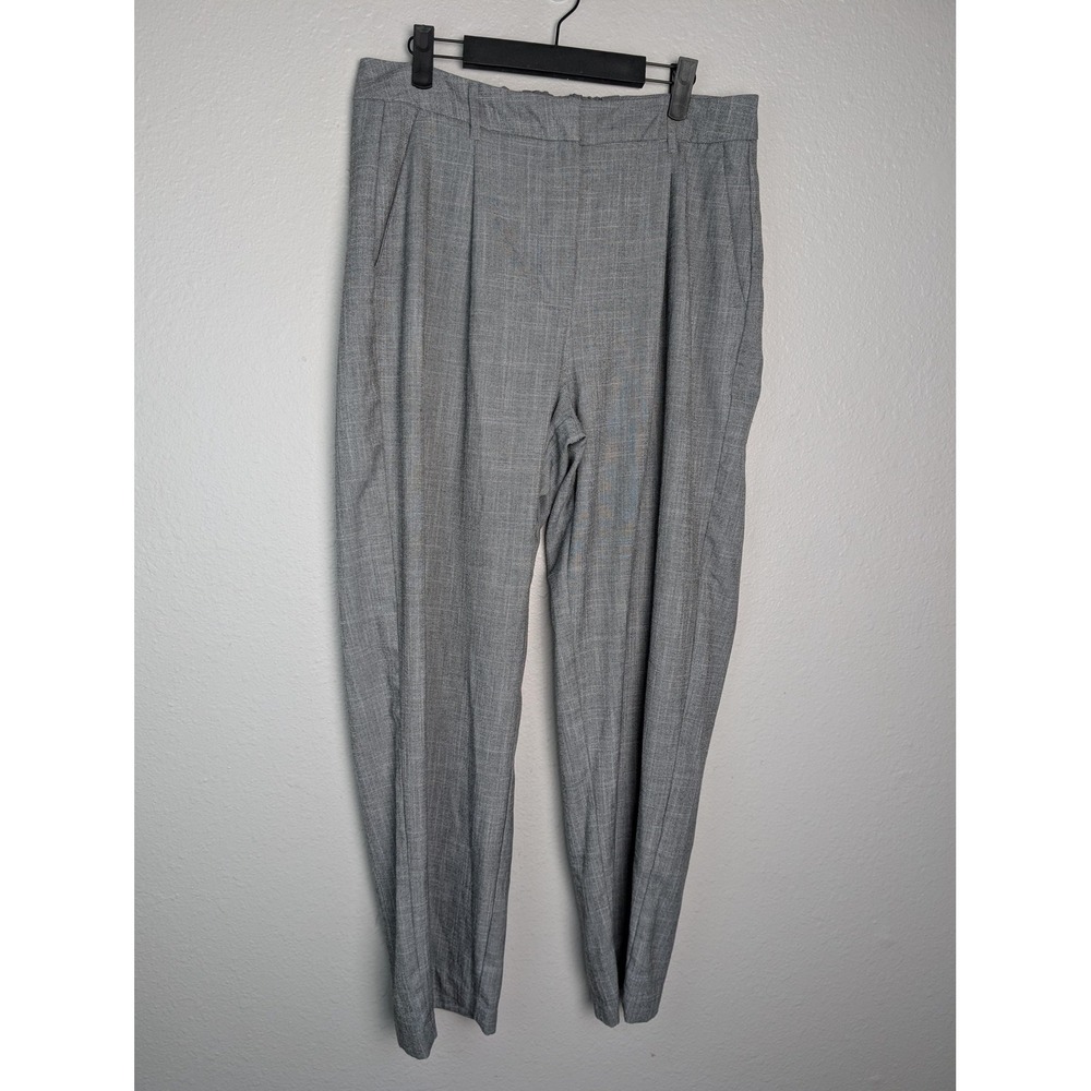Old Navy Dress Pants Womens Large Gray Straight Leg Elastic Waist Stretch Career